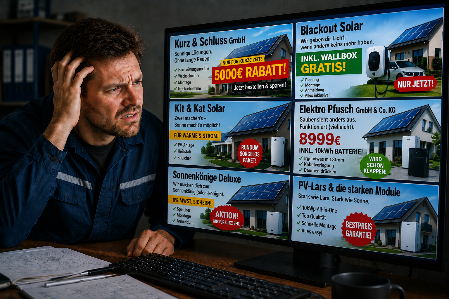 PV-Werbung, Rabattangebote und Vergleichsdruck für Installateurbetriebe